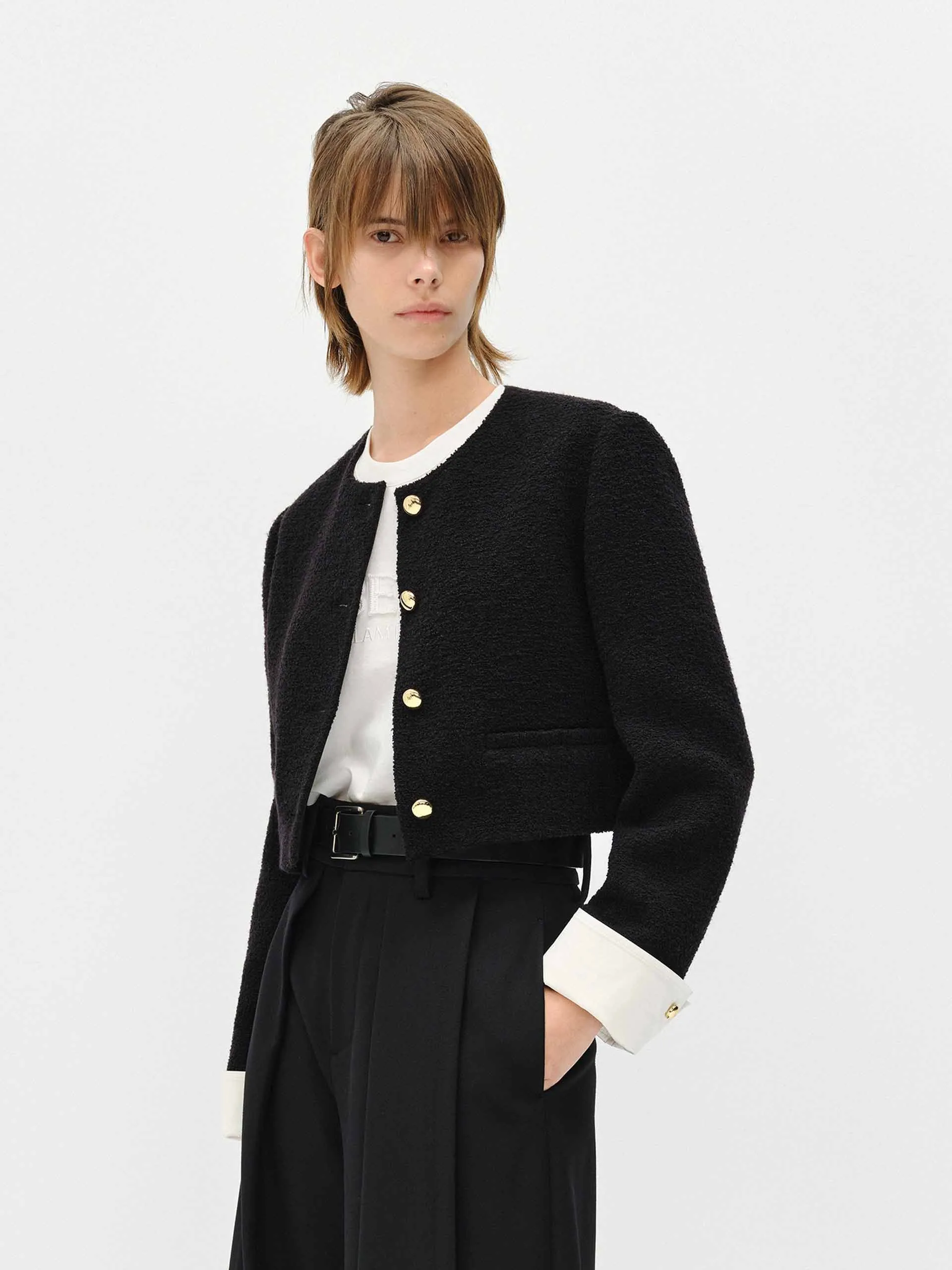 Cropped Tweed Coat