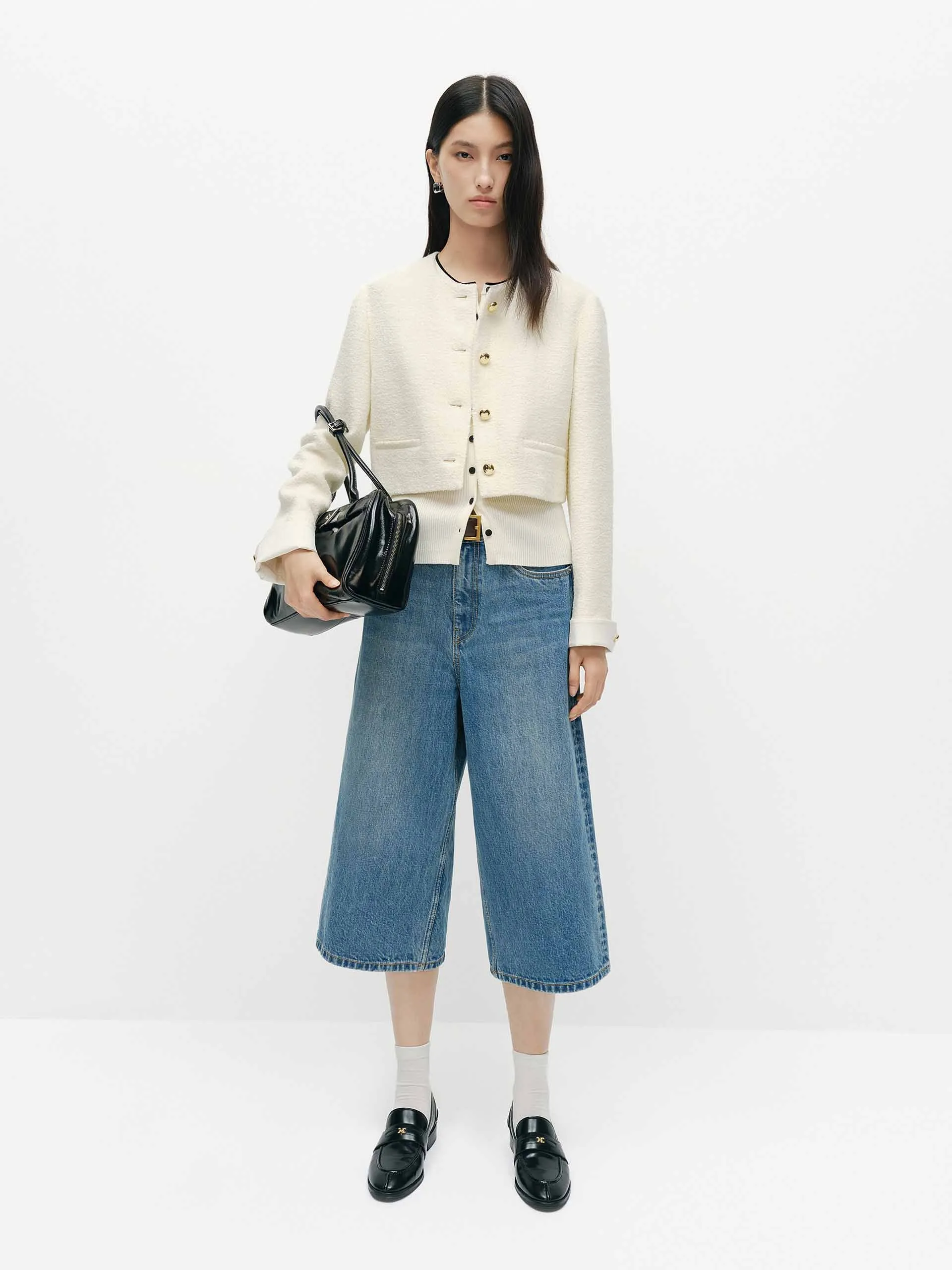 Cropped Tweed Coat