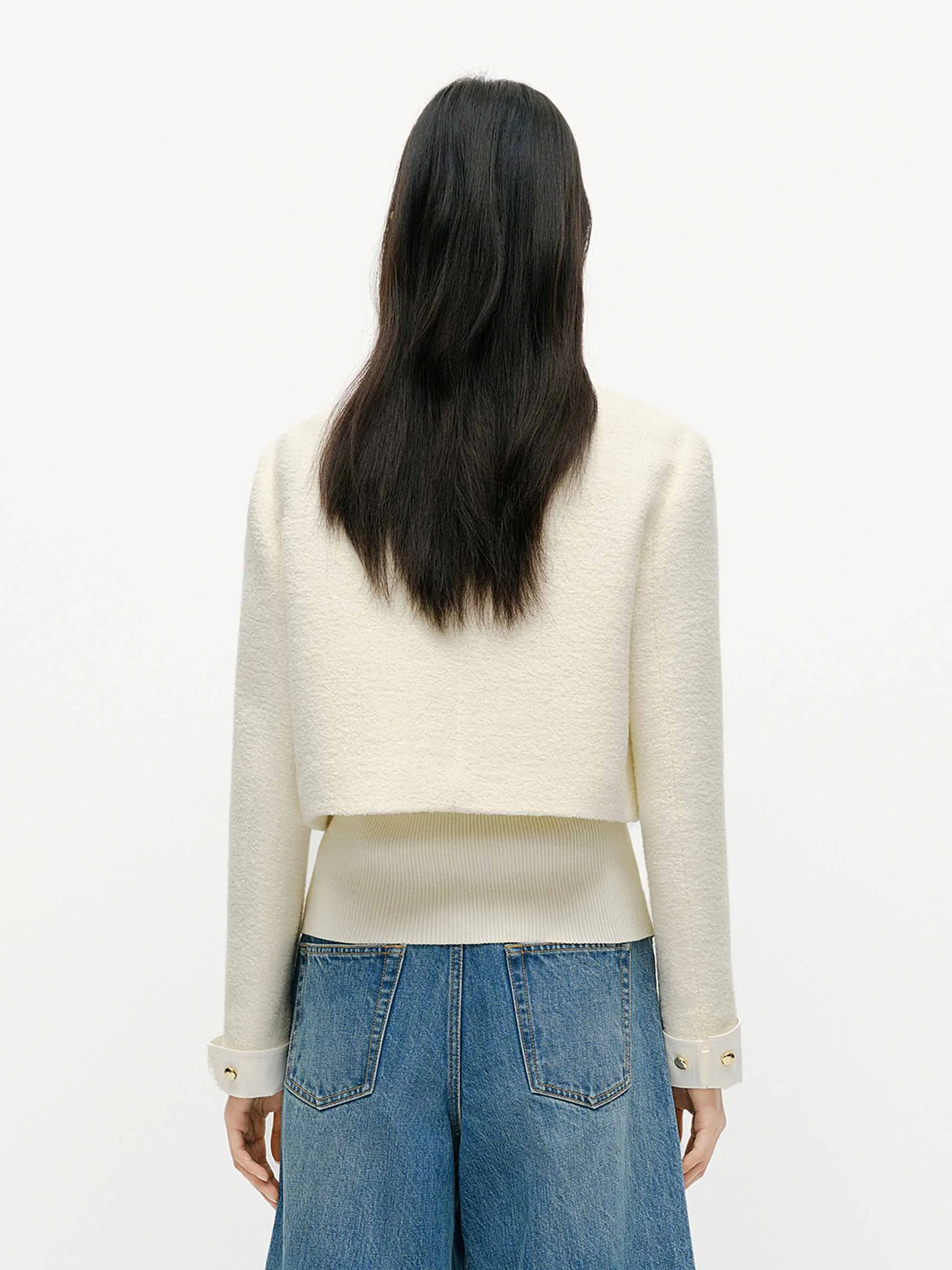 Cropped Tweed Coat