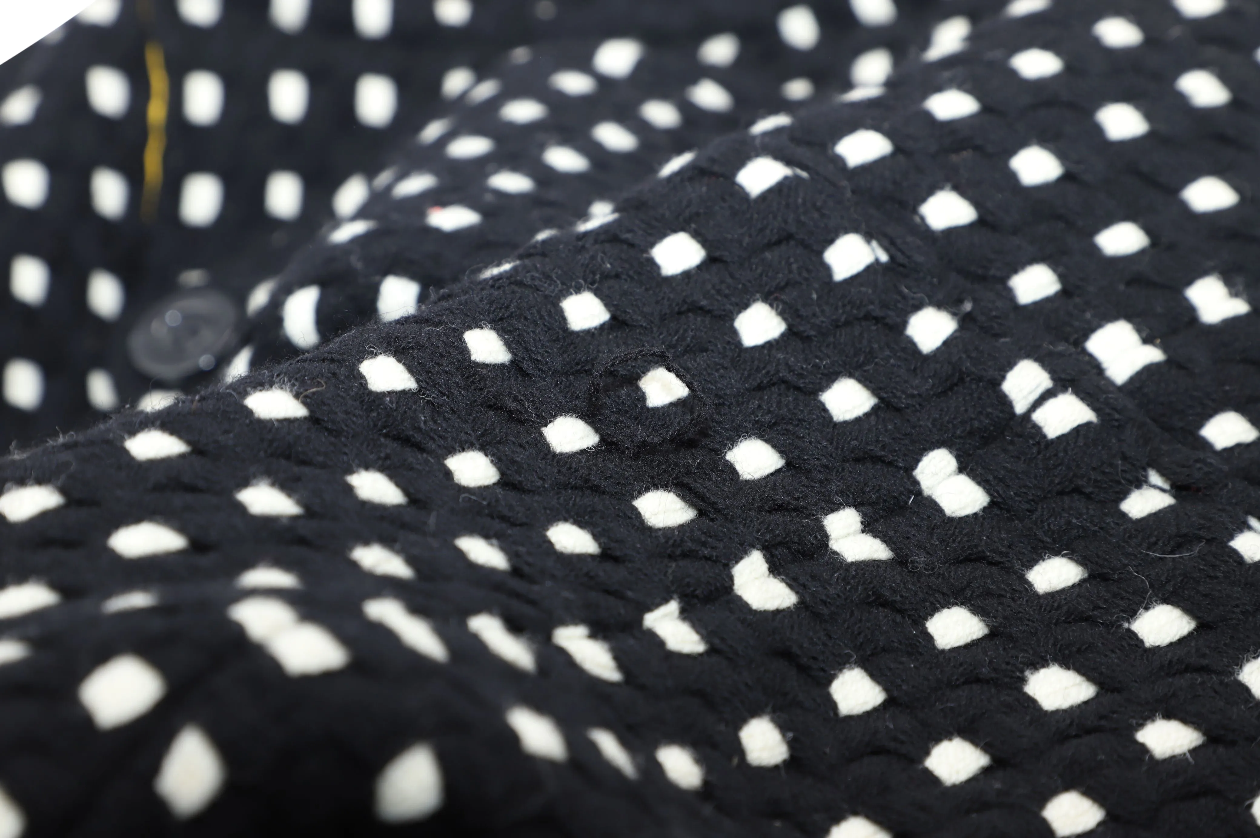 Diane Von Furstenberg Polka Dot Trench Coat in Black Wool