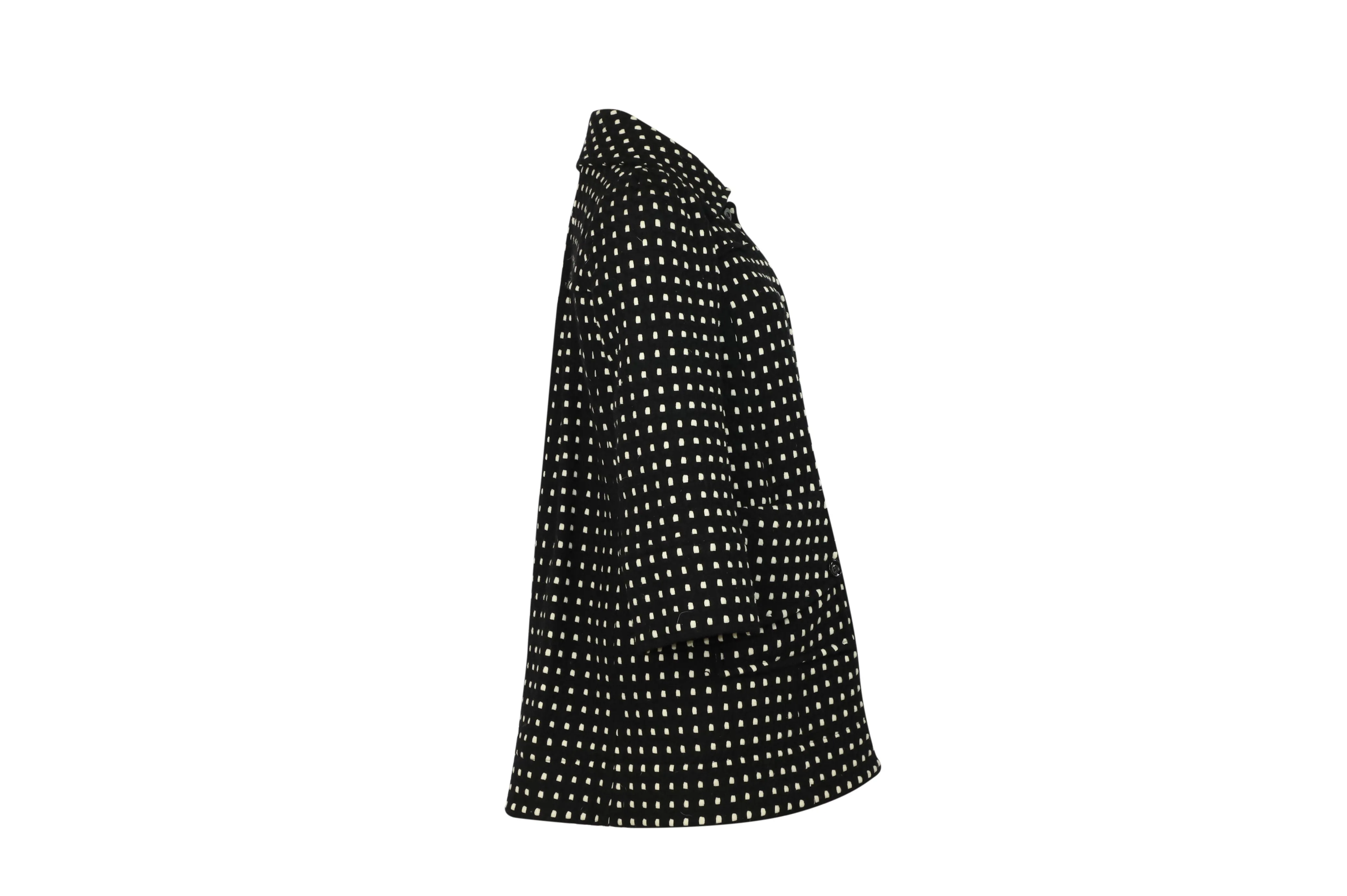 Diane Von Furstenberg Polka Dot Trench Coat in Black Wool