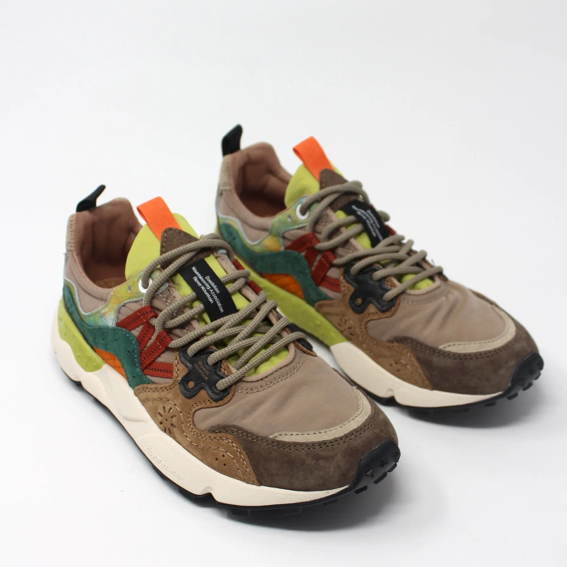 Flower Mountain Yamano 3 Suede U/Nylon Brown Green Pastel HH