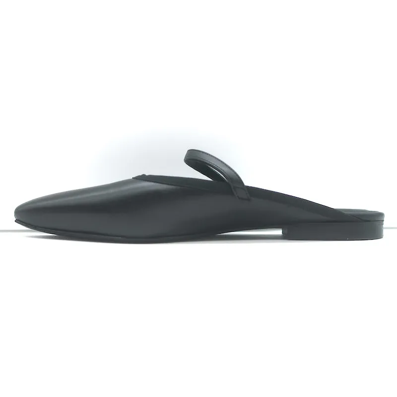 FRAME Le Em Flat Mary Jane Mules Black Leather Size 38 NEW