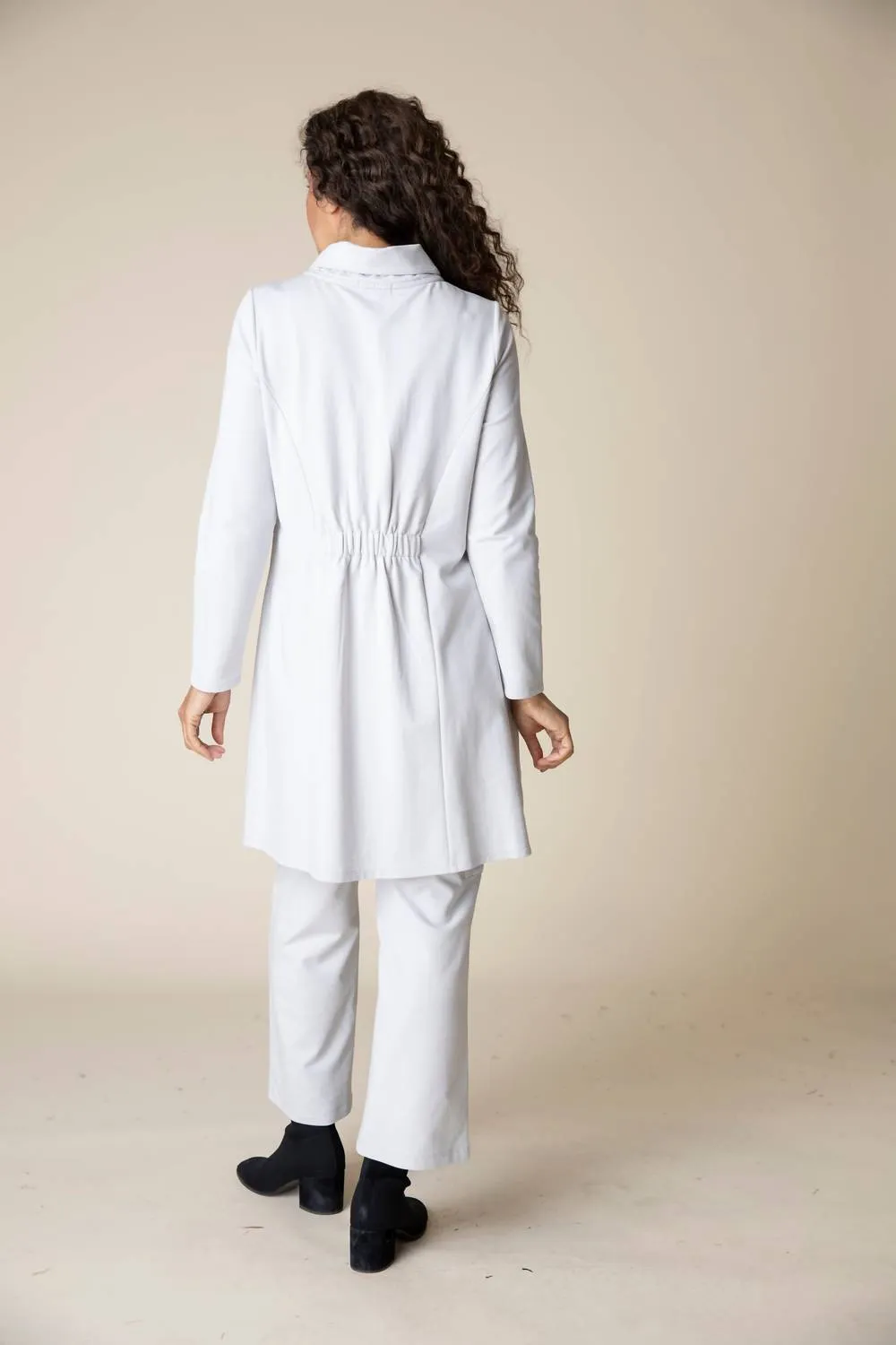 French Terry Car Coat In White