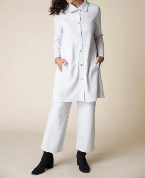 French Terry Car Coat In White