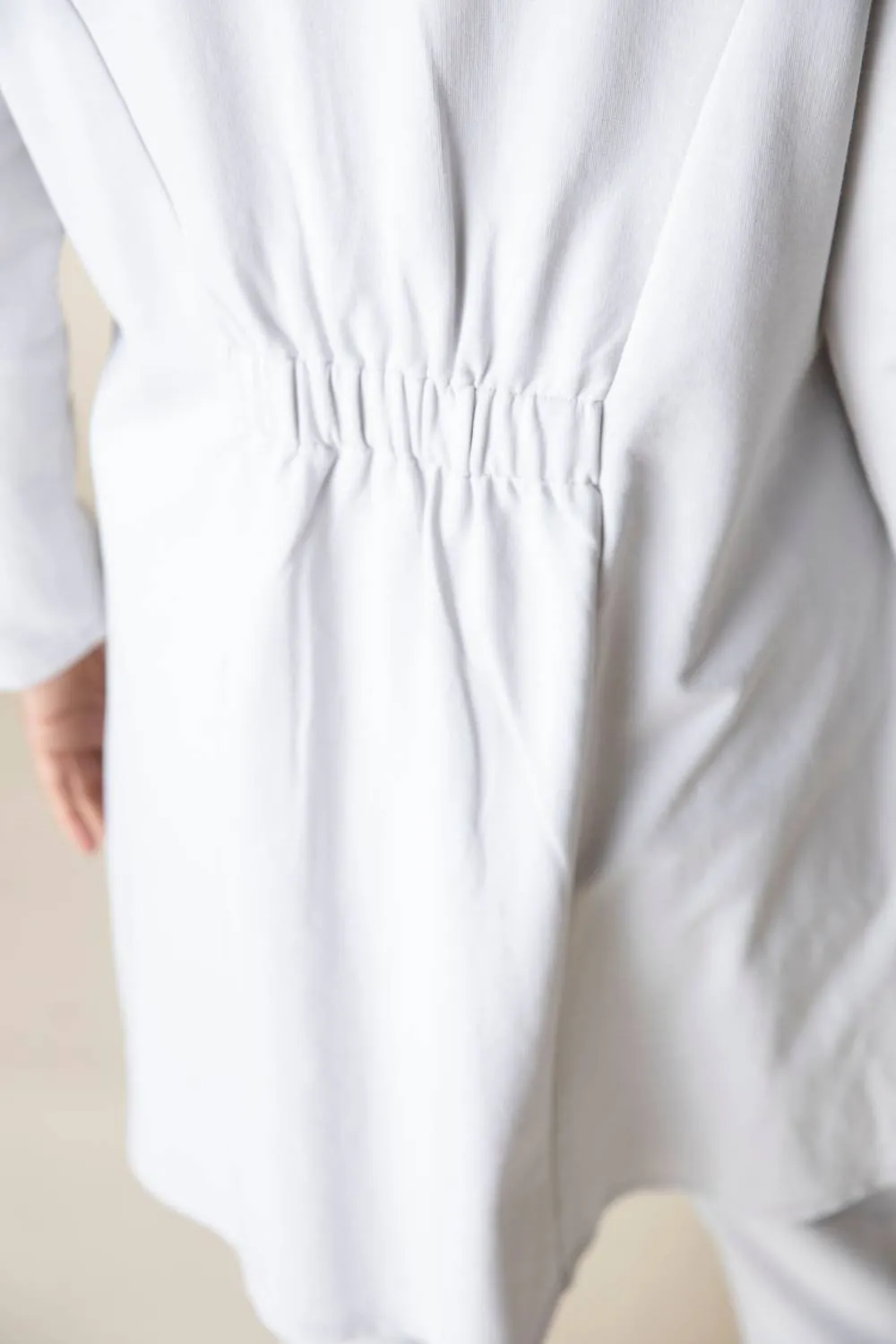 French Terry Car Coat In White