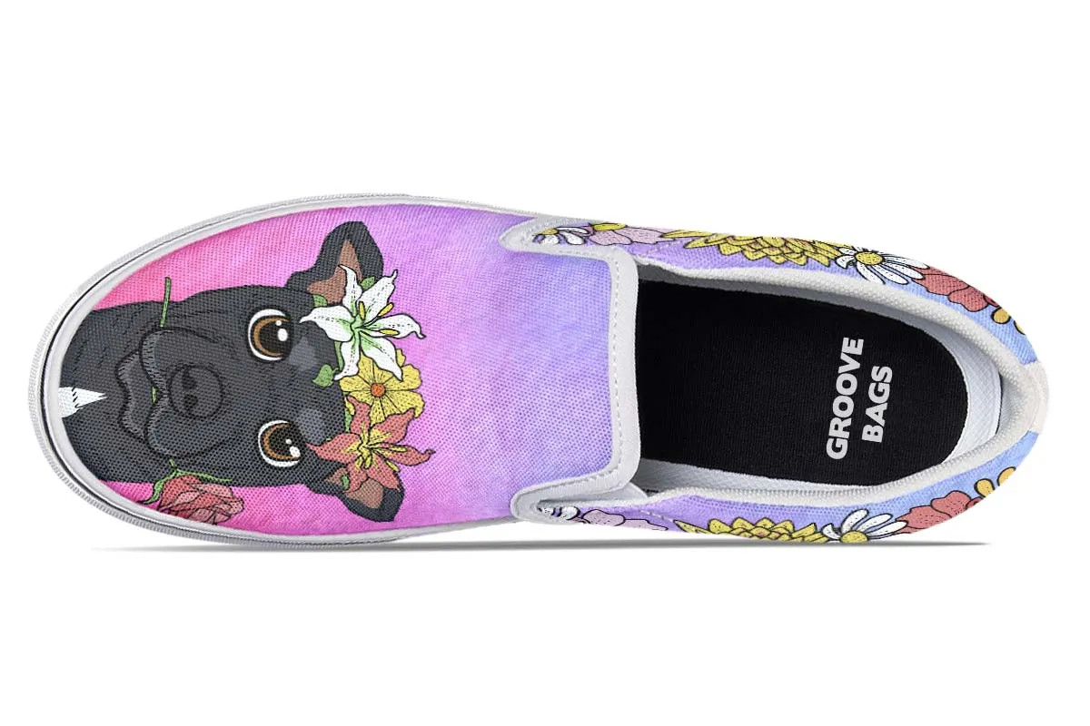 Fun Floral Greyhound Slip-On Shoes