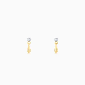 Gold Teardrop Diamond Earrings