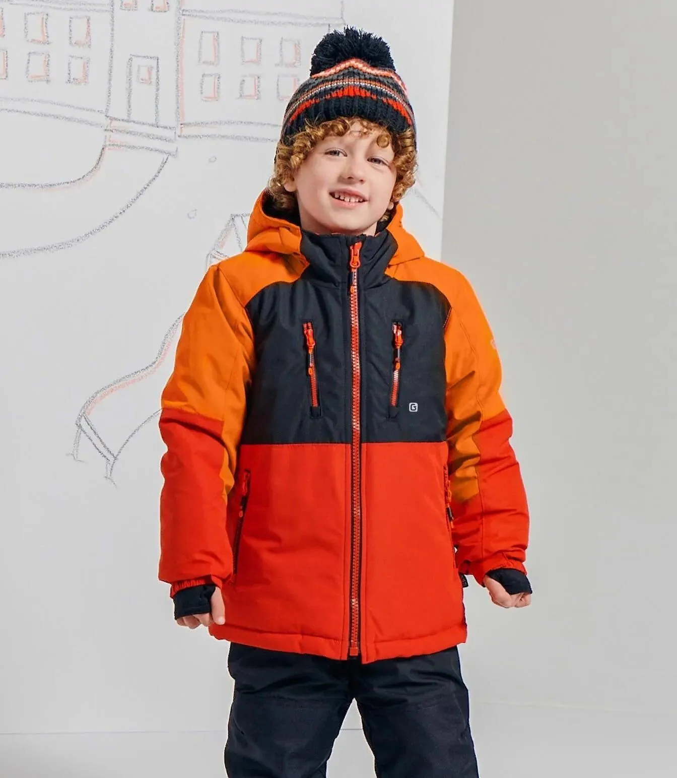 Gusti Isaac Snow Suit - Orange Babykids Gusti