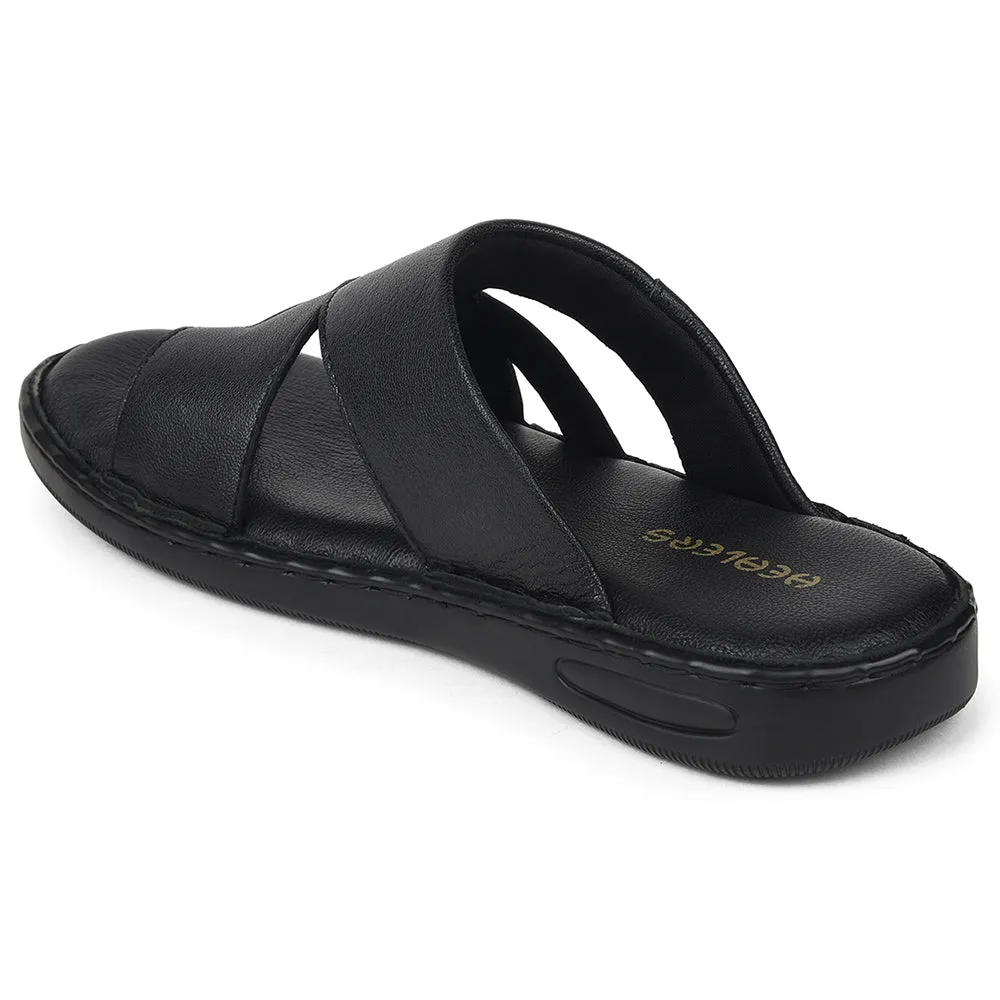 Healers Black Casual Slipper For Mens AOL-10 By Liberty