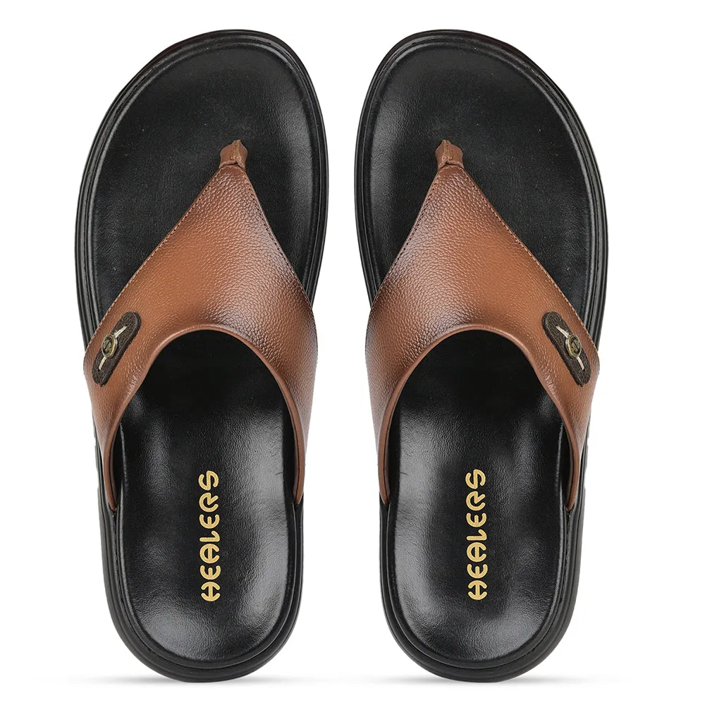 Healers Casual Tan Slipper For Men MDL-05 By Liberty