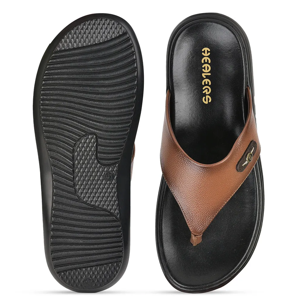 Healers Casual Tan Slipper For Men MDL-05 By Liberty