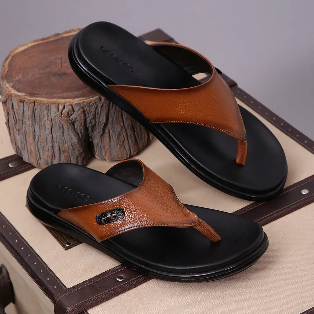 Healers Casual Tan Slipper For Men MDL-05 By Liberty
