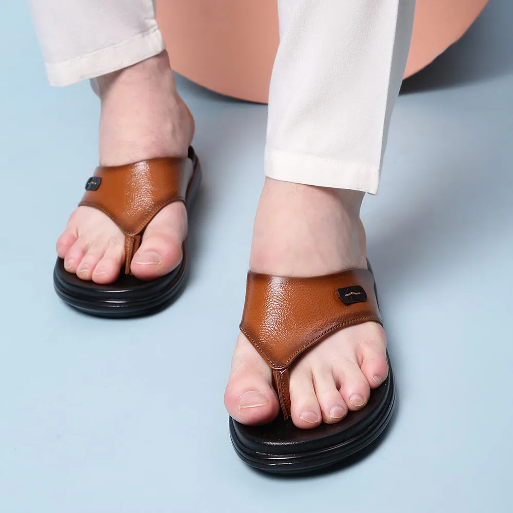 Healers Casual Tan Slipper For Men MDL-05 By Liberty