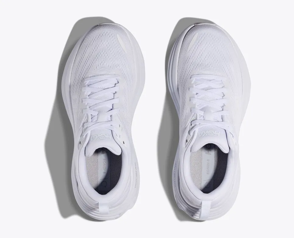 Hoka Womens Bondi 8- White/White (1127952-All White) Hoka Footwear