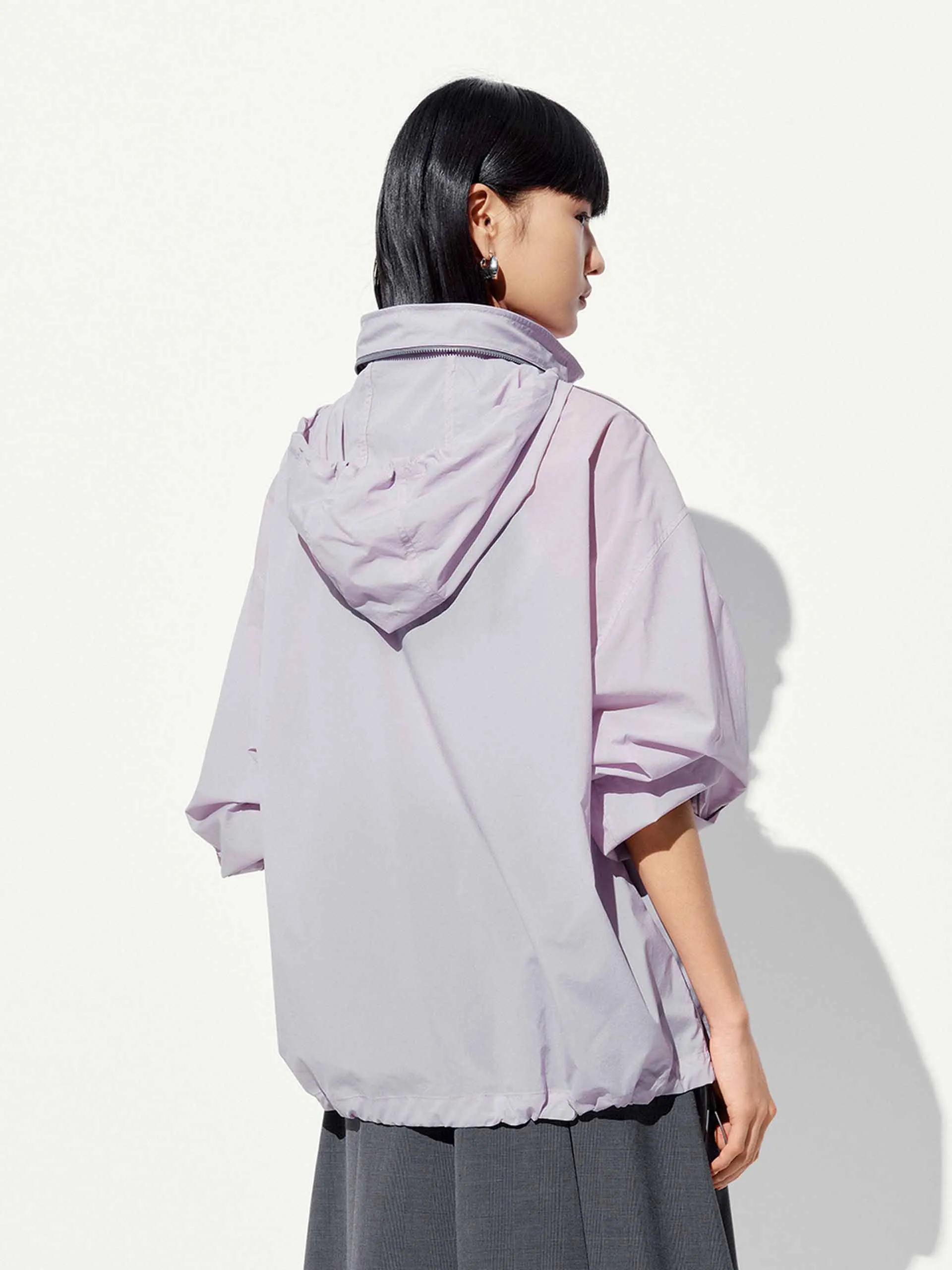 Hooded Zipper Loose Coat