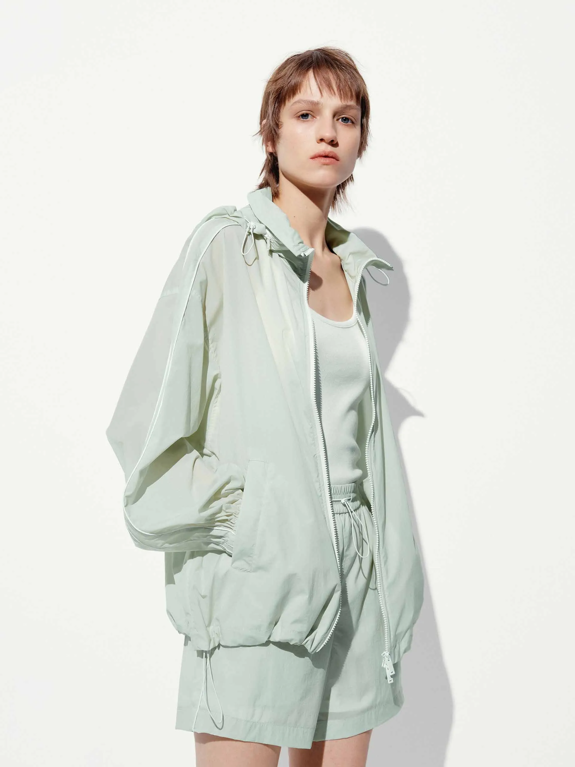 Hooded Zipper Loose Coat
