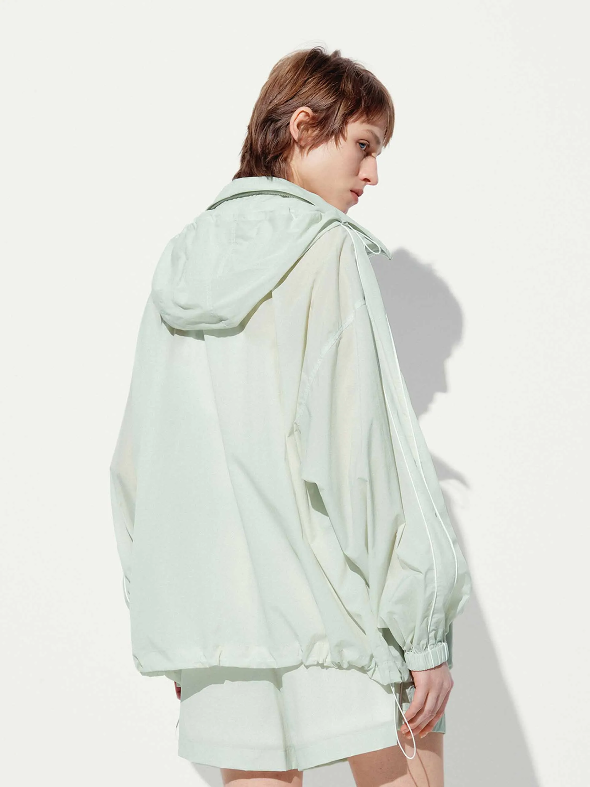 Hooded Zipper Loose Coat