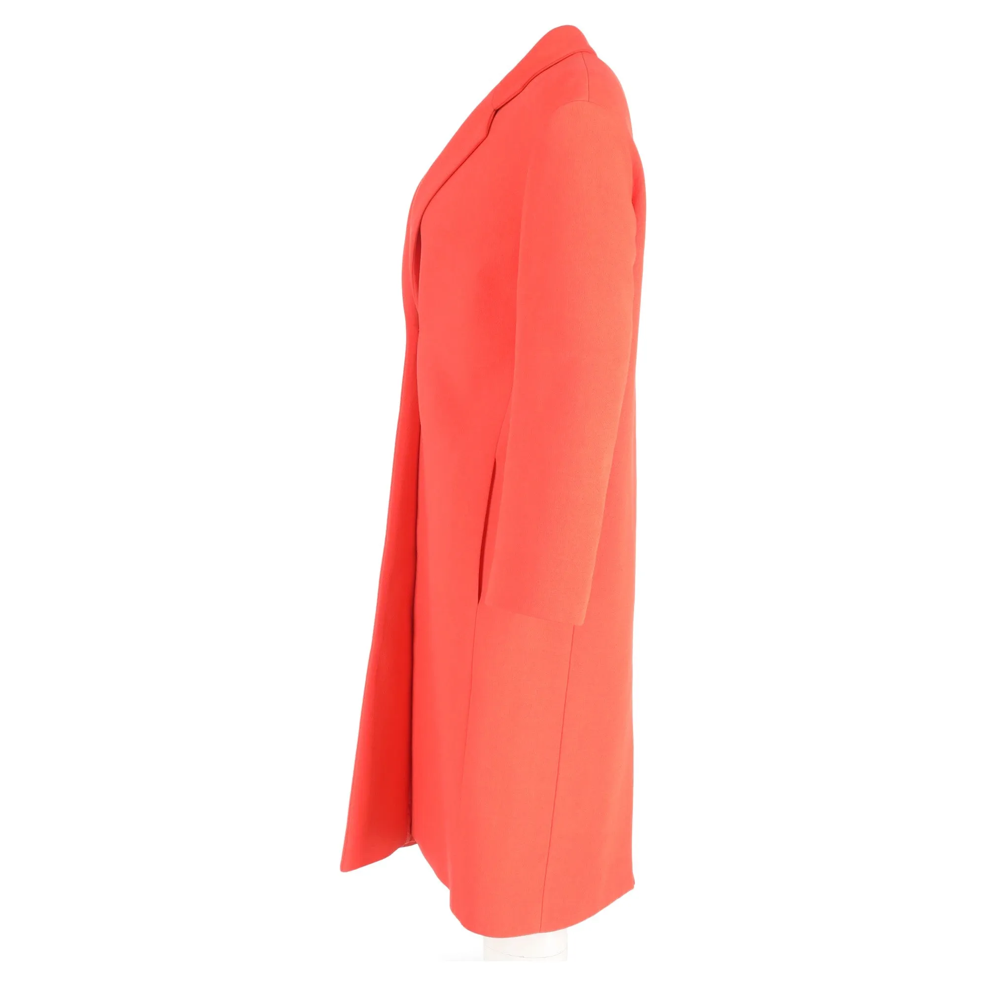 Hugo Boss Single-Breasted Coat in Orange Wool