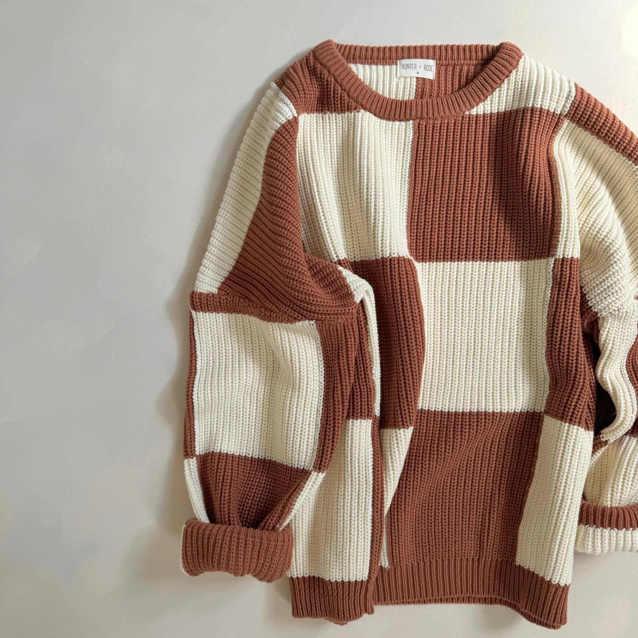 Hunter   Rose: Aspen Adult Jumper - Cinnamon Checkerboard