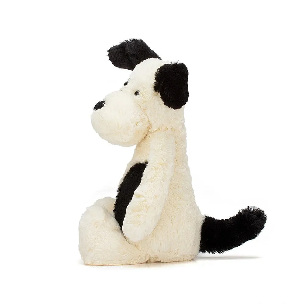 Jellycat bashful black & cream puppy little
