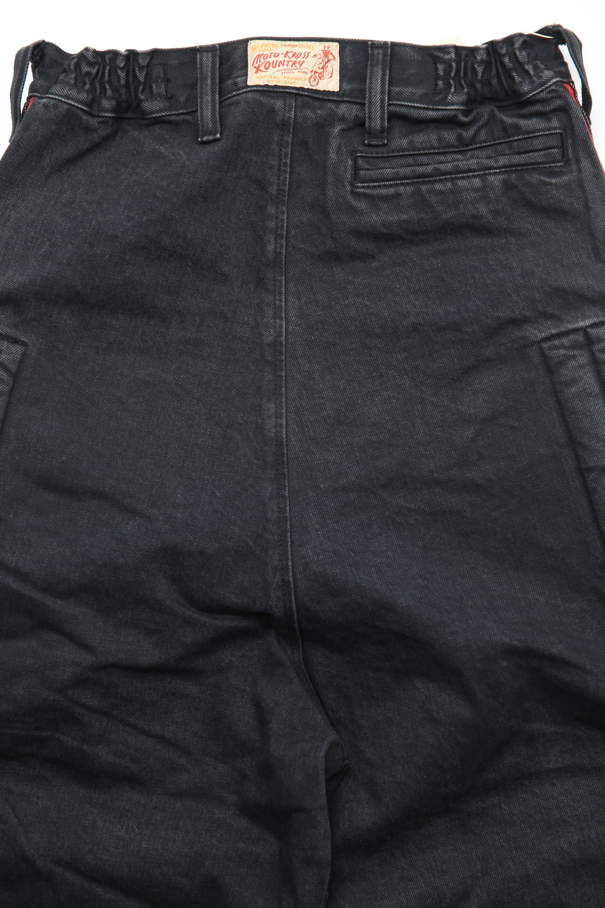 Kapital 14oz BLKxBLK Denim KOUNTRY Motocross Pants "TODOTERRENO" - Black