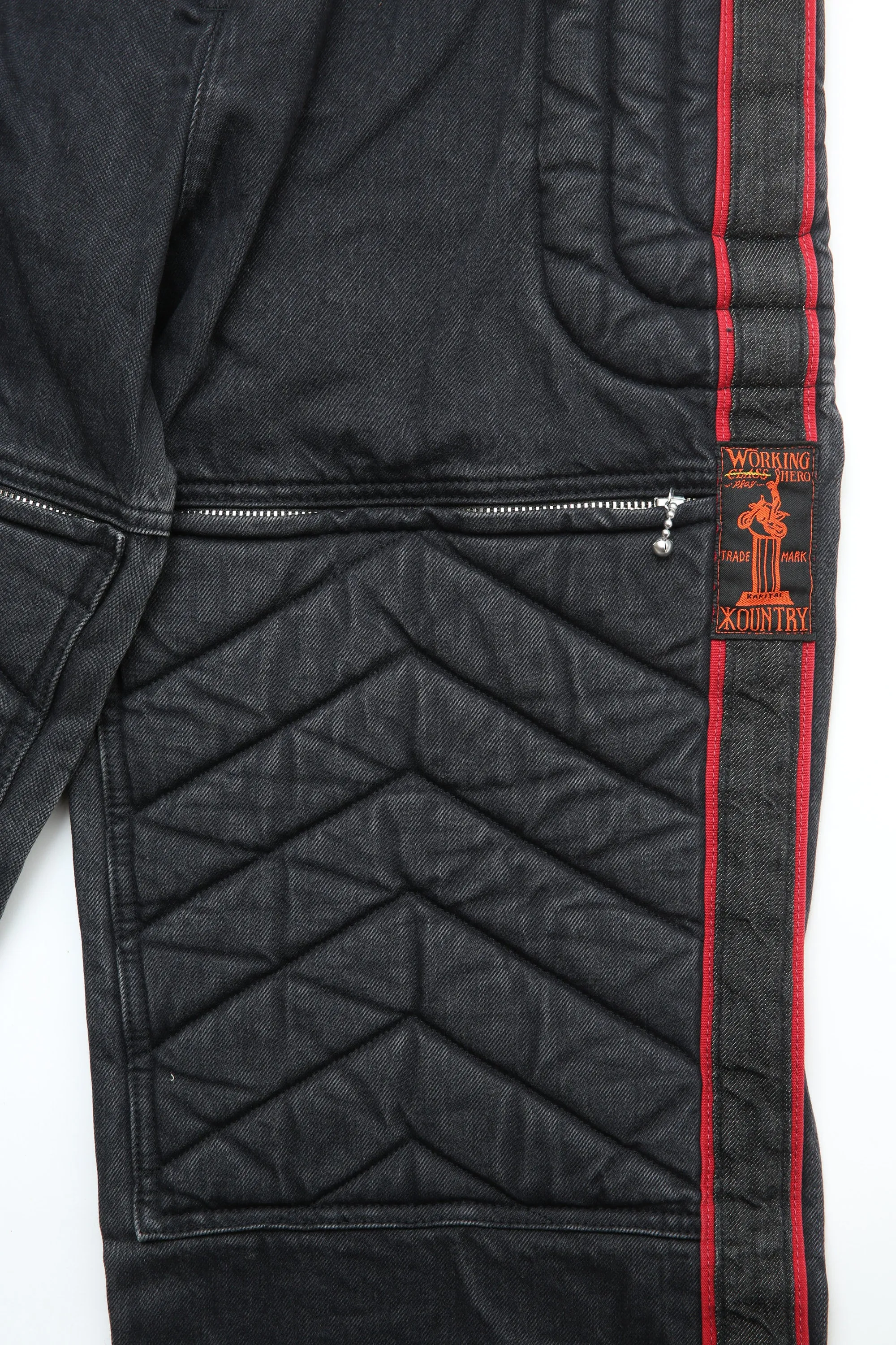 Kapital 14oz BLKxBLK Denim KOUNTRY Motocross Pants "TODOTERRENO" - Black