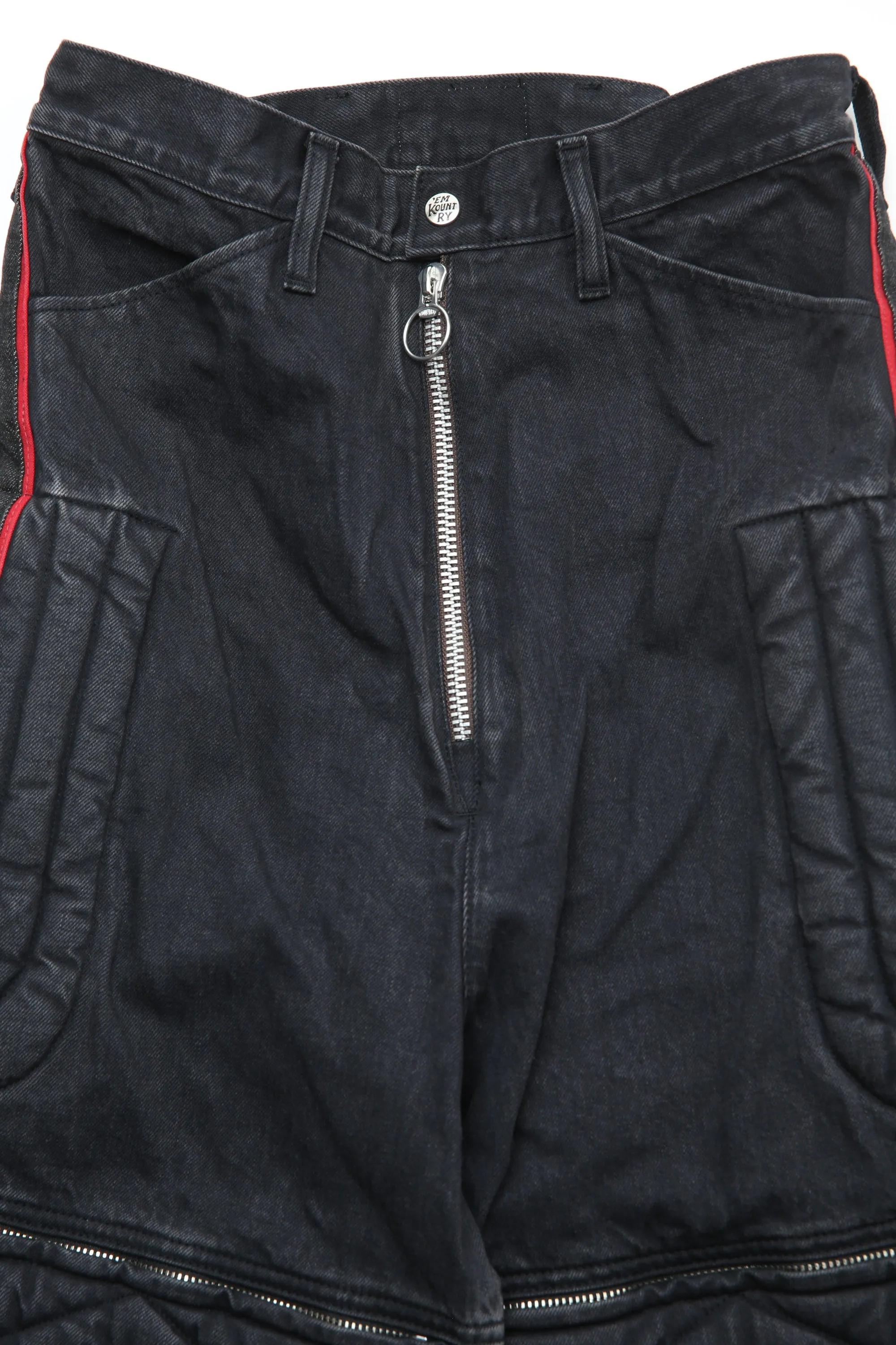 Kapital 14oz BLKxBLK Denim KOUNTRY Motocross Pants "TODOTERRENO" - Black