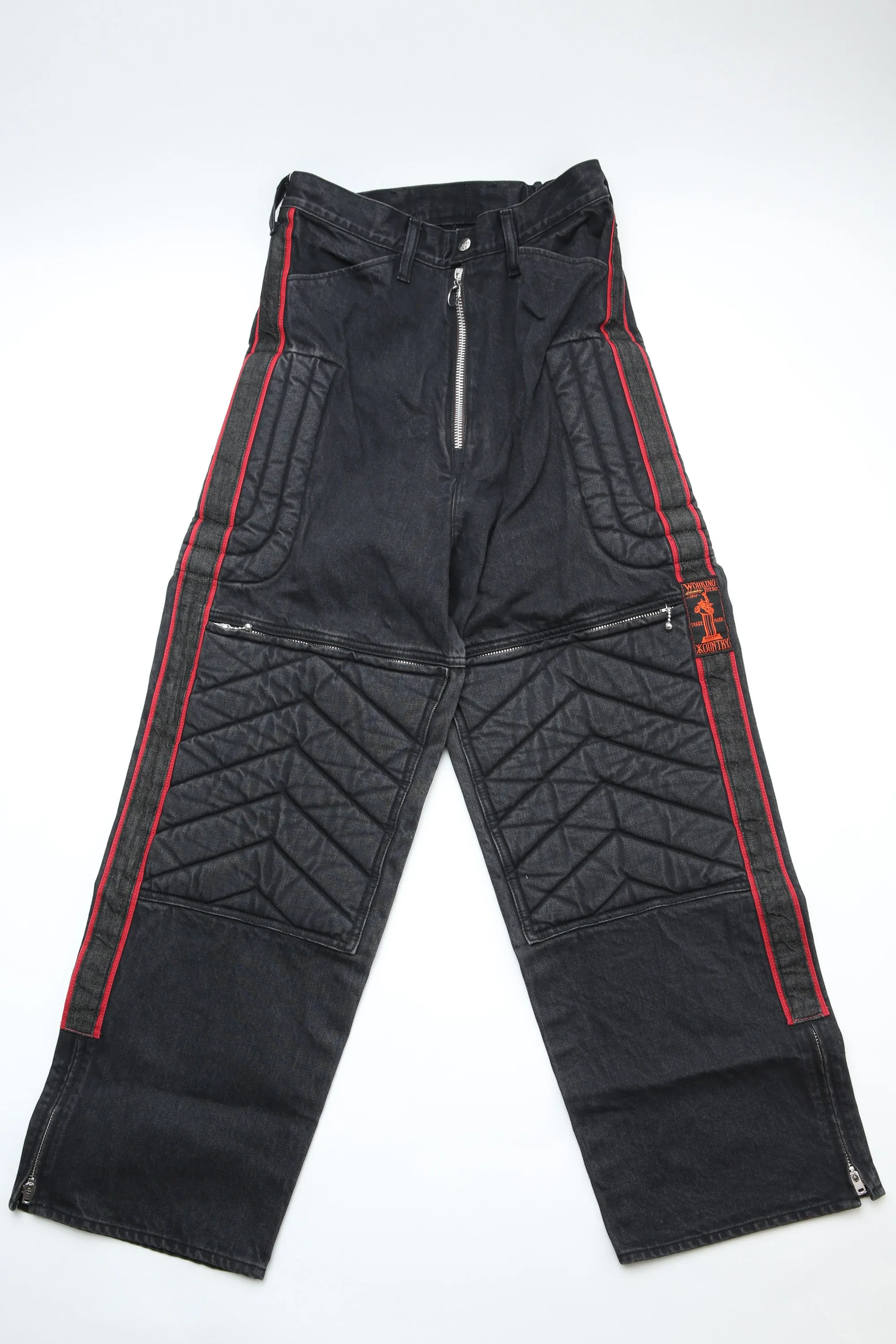 Kapital 14oz BLKxBLK Denim KOUNTRY Motocross Pants "TODOTERRENO" - Black