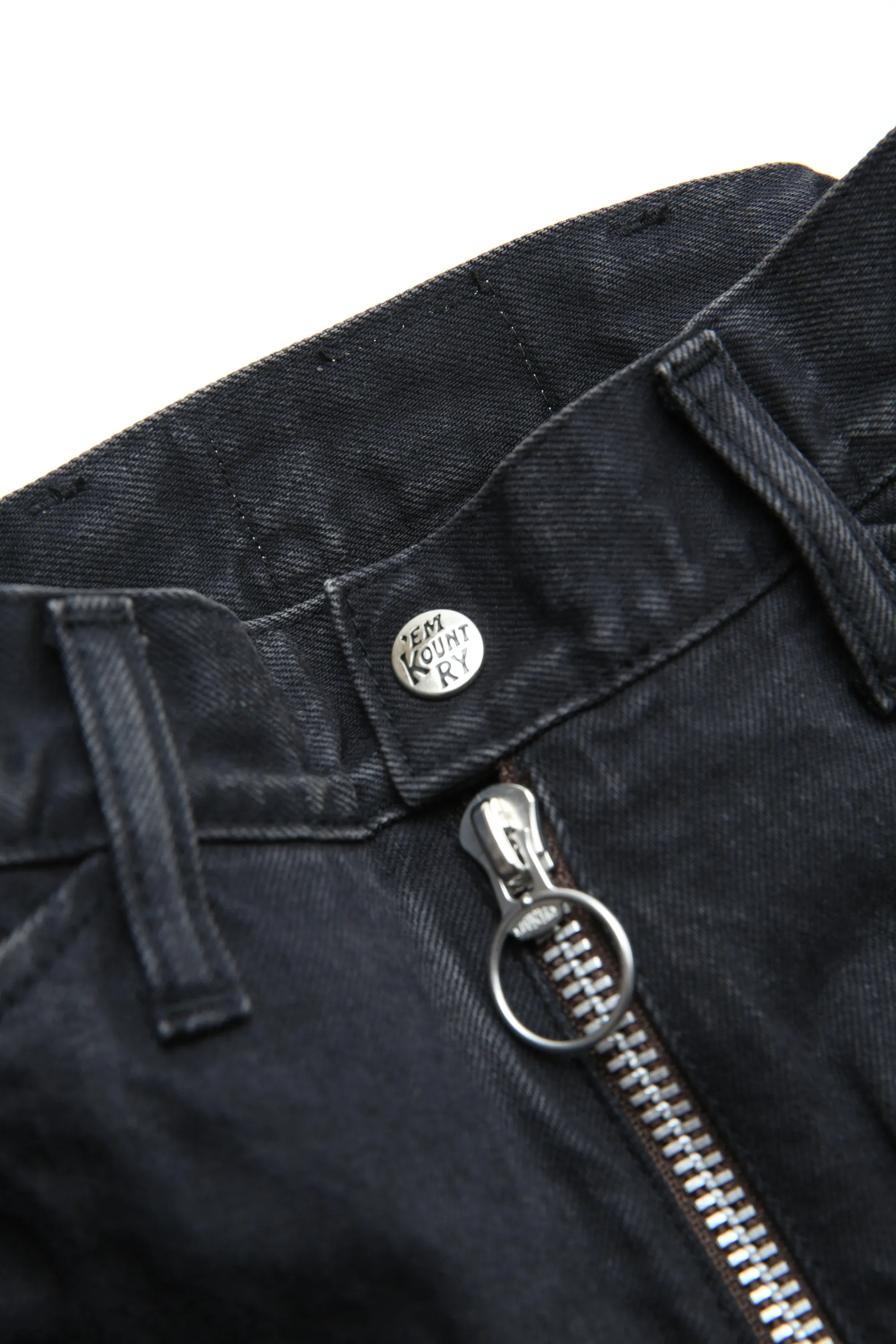 Kapital 14oz BLKxBLK Denim KOUNTRY Motocross Pants "TODOTERRENO" - Black