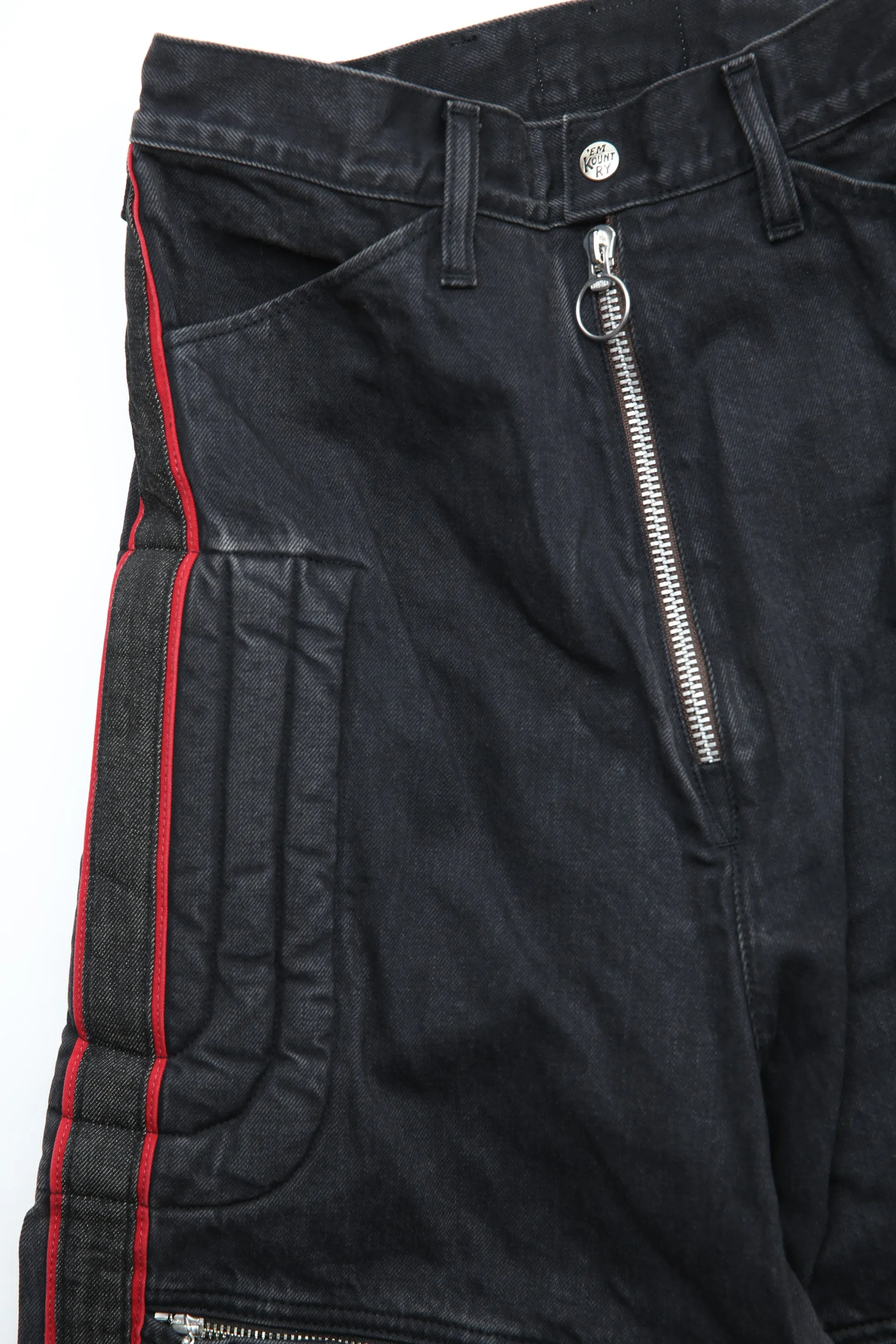 Kapital 14oz BLKxBLK Denim KOUNTRY Motocross Pants "TODOTERRENO" - Black