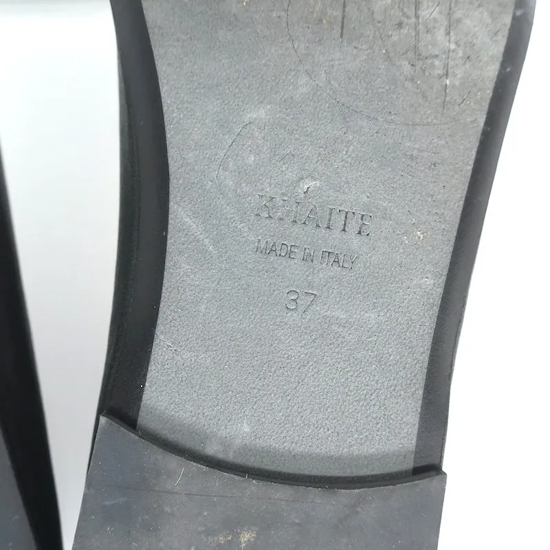 Khaite Maiden Ballet Flats Black Leather Size 37