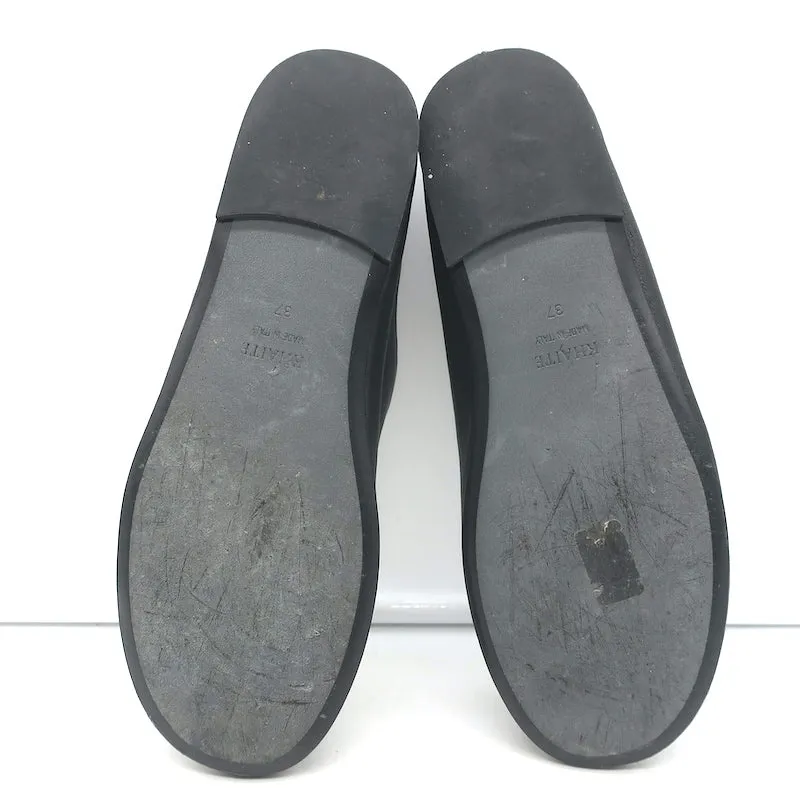 Khaite Maiden Ballet Flats Black Leather Size 37