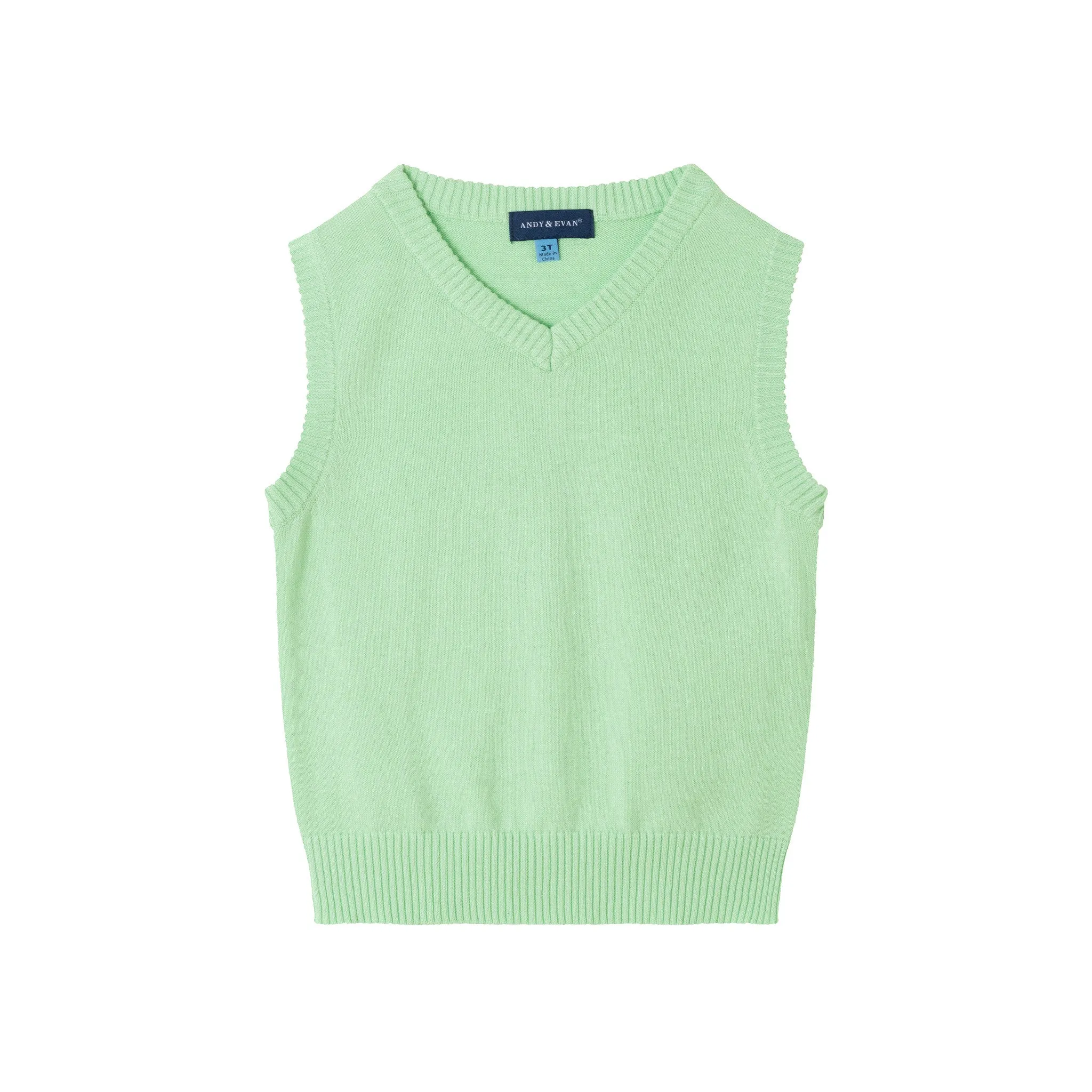 Kids (2-8) Sweater Vest Set | Light Green Babykids_Andy-Evan