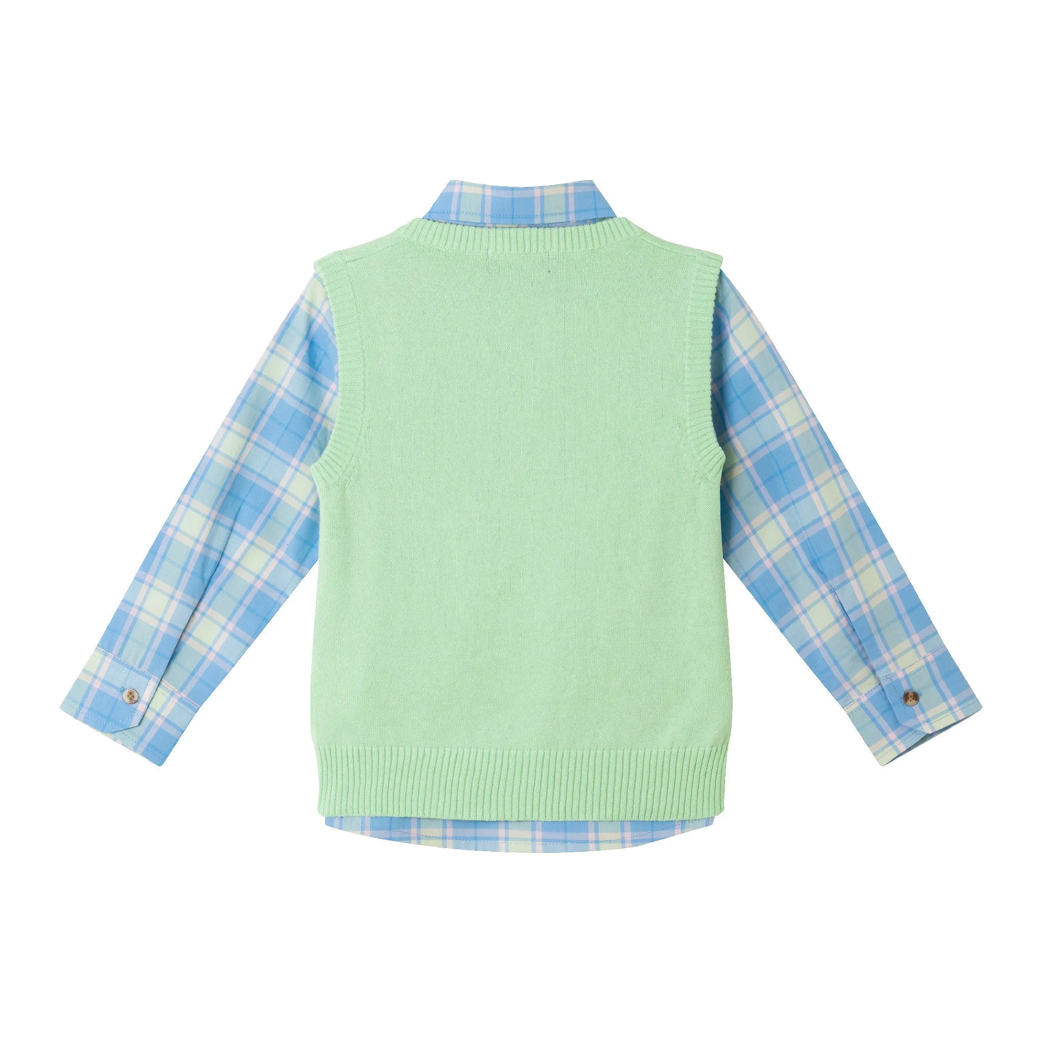 Kids (2-8) Sweater Vest Set | Light Green Babykids_Andy-Evan