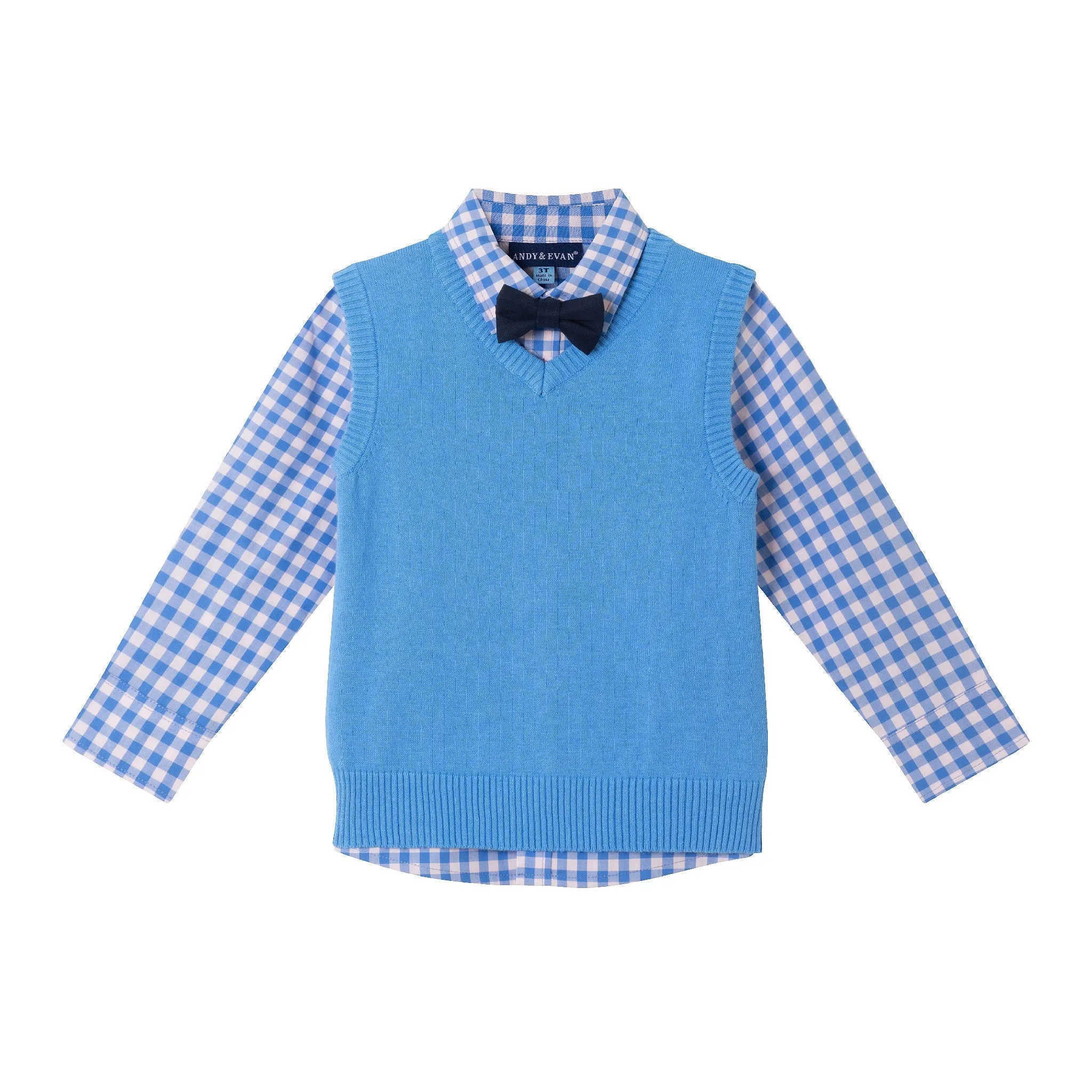 Kids (2-8) Sweater Vest Set | Midnight Blue Babykids_Andy-Evan