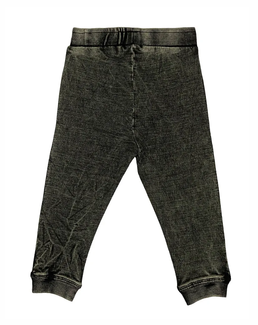 Kids Denim Knit Jogger Pants - Black Denim Babykids_Baby-Steps-And-Mish-Kids