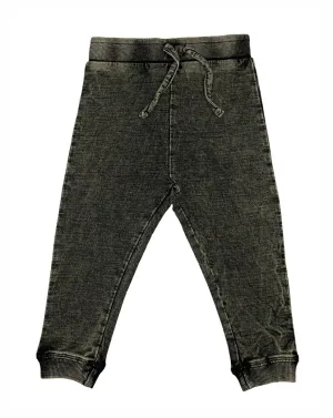 Kids Denim Knit Jogger Pants - Black Denim Babykids_Baby-Steps-And-Mish-Kids