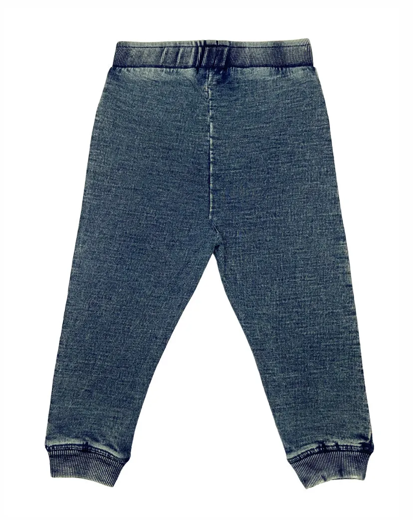 Kids Denim Knit Jogger Pants - Dark Denim Babykids_Baby-Steps-And-Mish-Kids