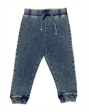 Kids Denim Knit Jogger Pants - Dark Denim Babykids_Baby-Steps-And-Mish-Kids
