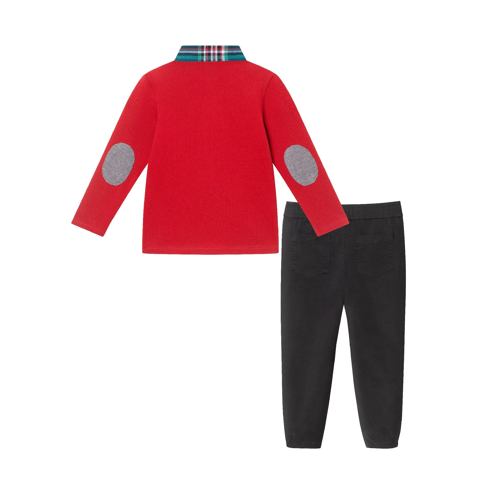 Kids Red Holiday Polo Set Babykids_Andy-Evan