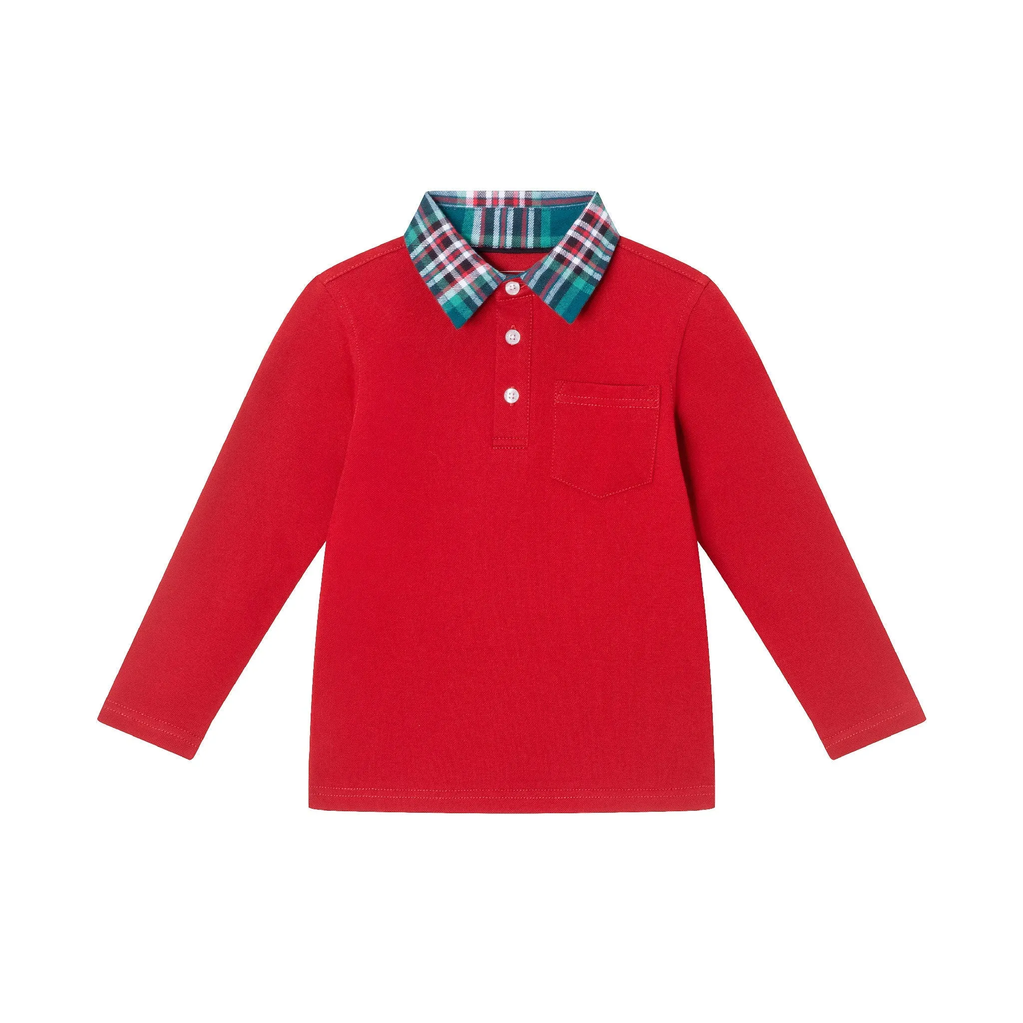 Kids Red Holiday Polo Set Babykids_Andy-Evan