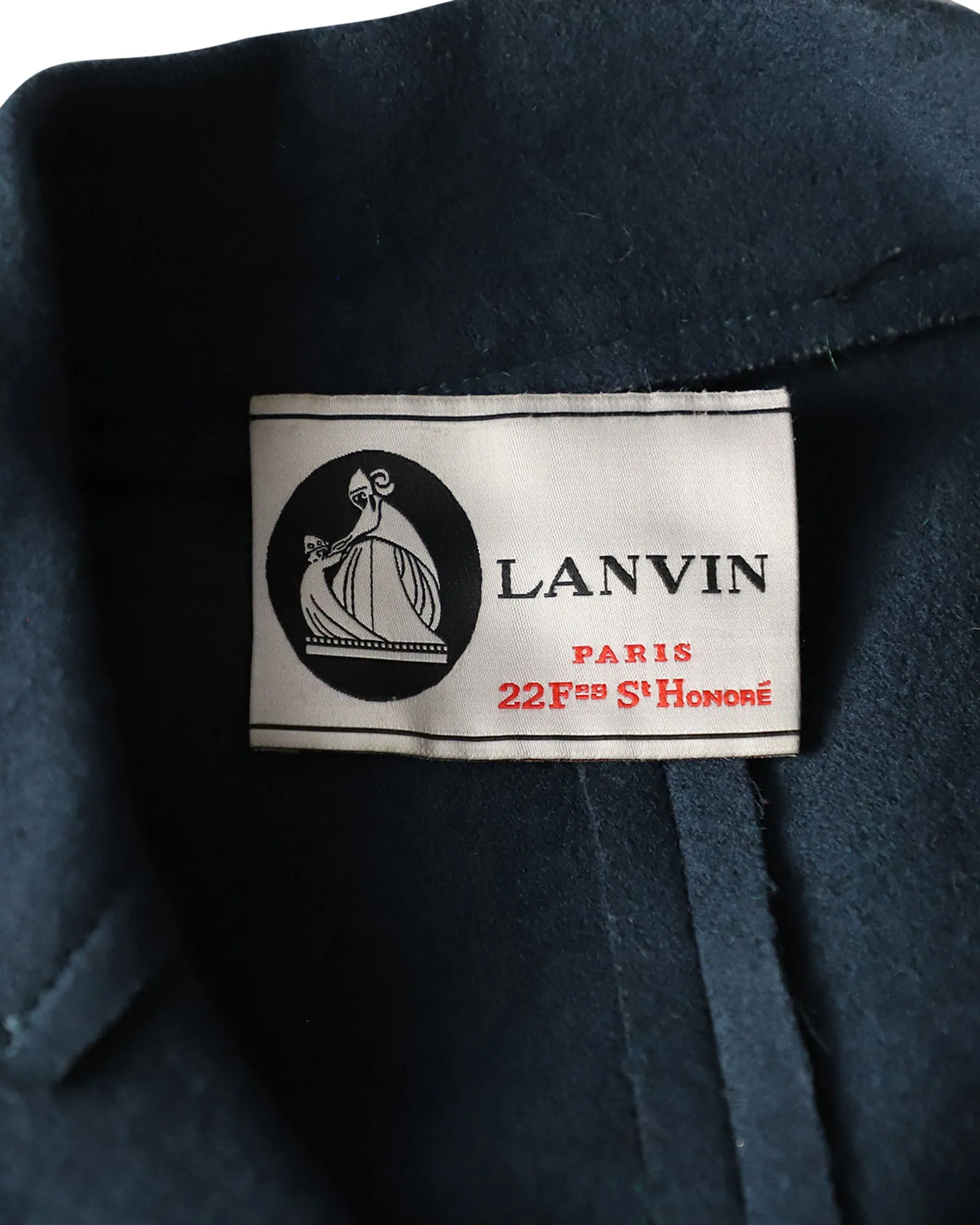 Lanvin Multi-Pocket Belted Coat in Blue Wool