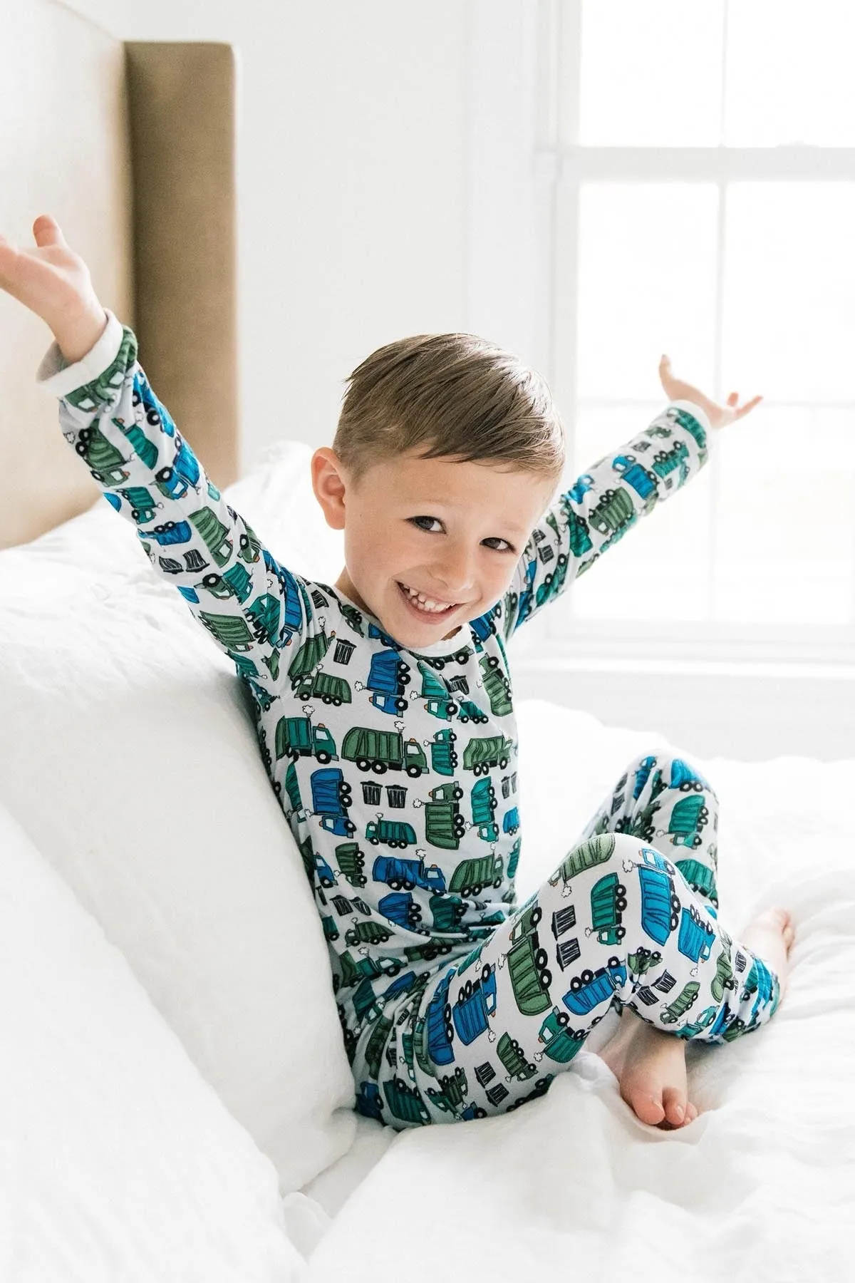 Long Sleeve Pajama Set - Garbage Trucks Babykids_Clover-Baby-Kids