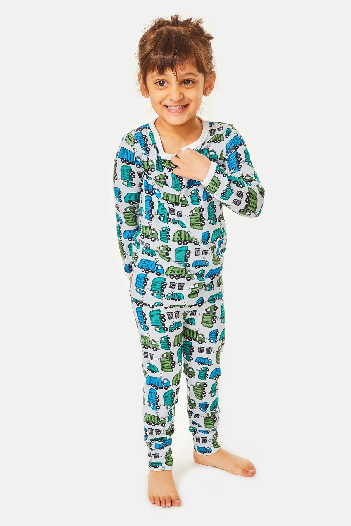 Long Sleeve Pajama Set - Garbage Trucks Babykids_Clover-Baby-Kids