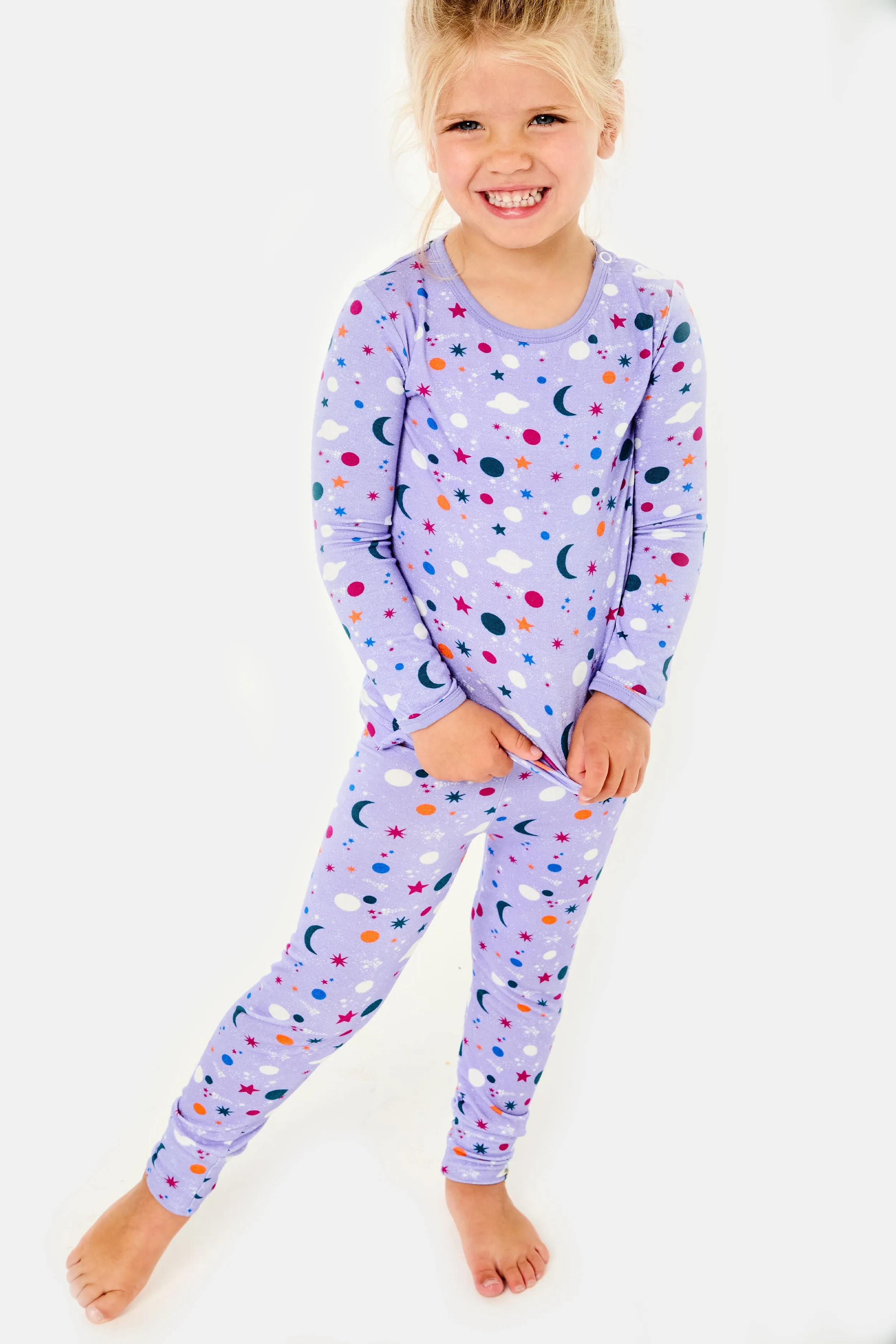 Long Sleeve Pajama Set - Luna Lavender Babykids_Clover-Baby-Kids
