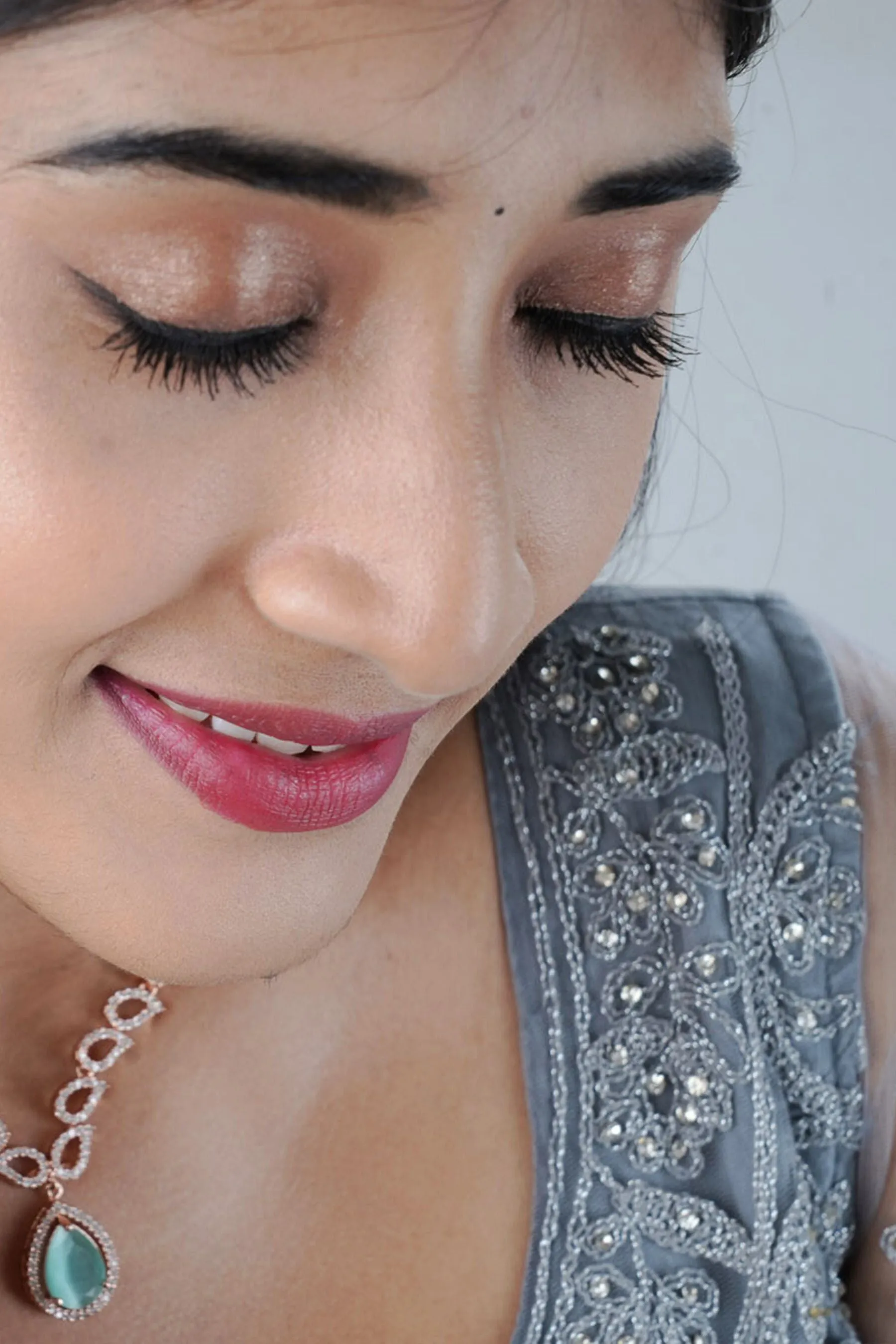 Luxurious Embroidered Long Gown with Stone Work