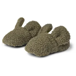 MarMar Bonded Teddy Olive Leaf Abal Fleece Booties Babykids_Marmar