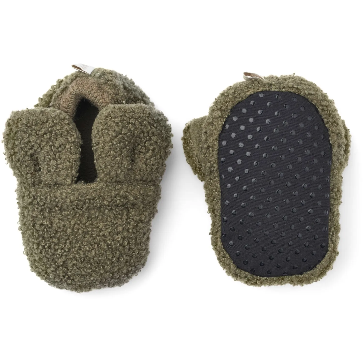 MarMar Bonded Teddy Olive Leaf Abal Fleece Booties Babykids_Marmar