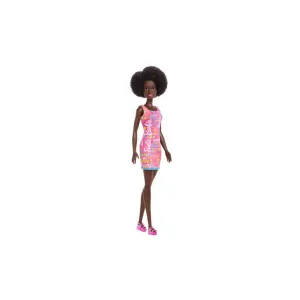 Mattel Toys Barbie Doll Wearing Pink Barbie Print Dress